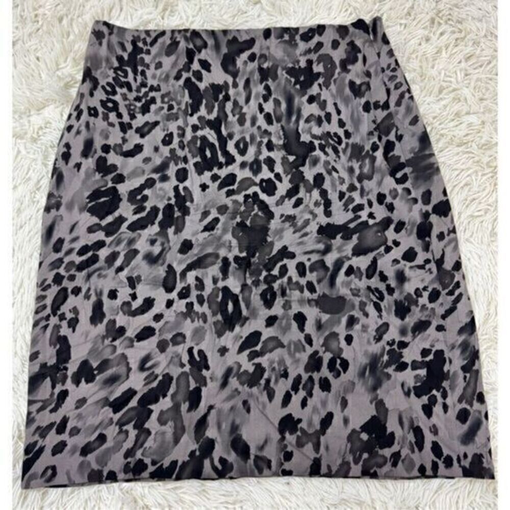 Gray, Black & Brown Silk Pencil Skirt by Ann Taylor size 4